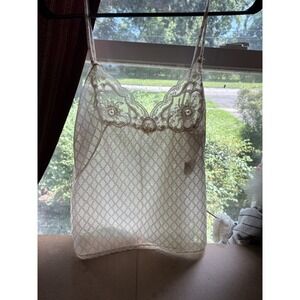 Vintage Undercover Wear Ivory Lace Camisole Cami Top Size L Sheer Lingerie‎